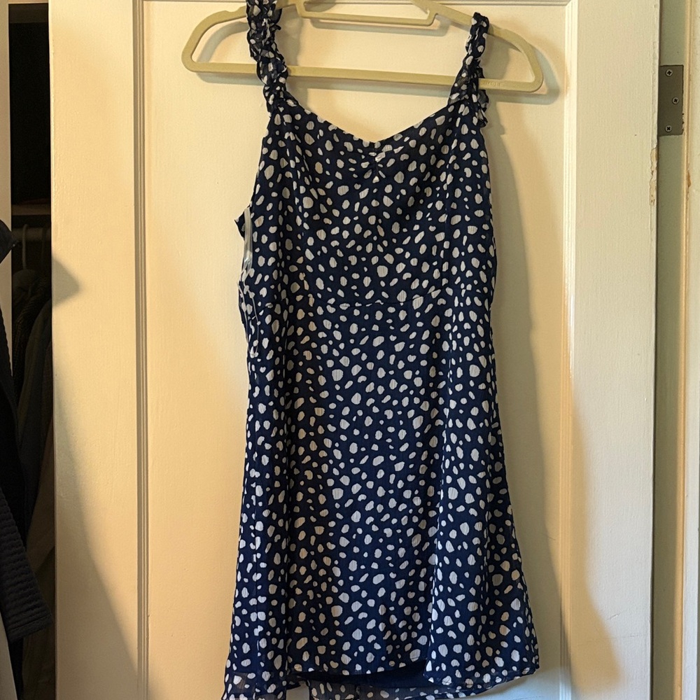 All in Favor Navy and White Patterned Tank Top